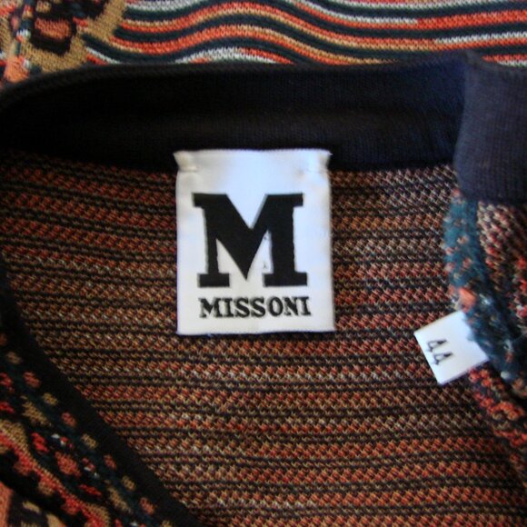 Missoni Knit Wool Blend Dress Multicolour Pattern Long Sleeve Size 44 or 8 - Picture 4 of 12